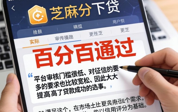 芝麻分下贷的口子，概览5个能百分百通过的网贷app
