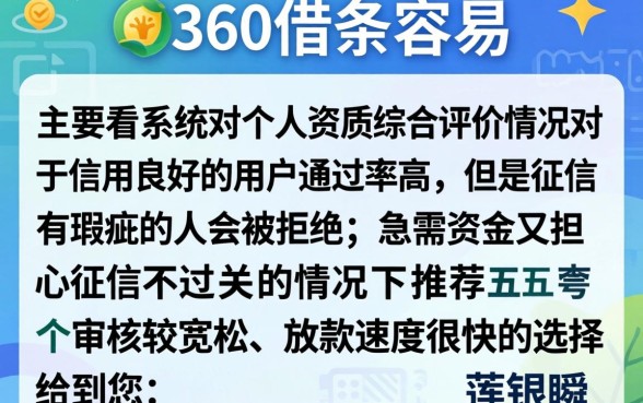申请360借条是否容易，鼎力推荐5个无视征信黑白户秒下款的贷款