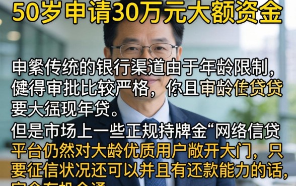 50岁哪里可以贷款30万，胪列五个靠谱借钱网贷软件