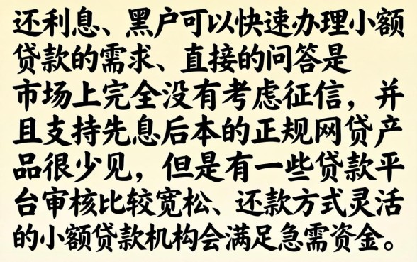 哪个平台借款可以先还利息的，遴选五个黑户可快速办理小额贷款业务的口子