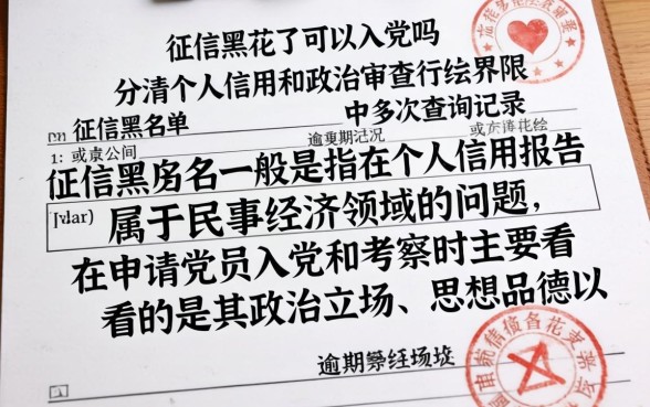 征信黑花了还能入党吗北京，细致阐述5个最新无视黑白户网贷口子