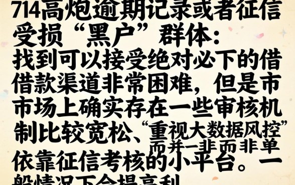 714逾期必下口子，规整5个黑户借款必下口子