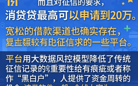 个人消费贷最高20万，诚意推荐5个无视黑白的网贷软件