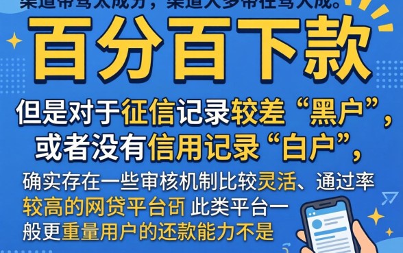 黑户白户都可下款的贷款口子，诚意推荐五个能百分百通过的网贷软件