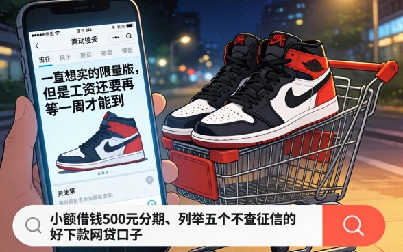 小额借钱500元分期,枚举五个不查征信好下款的网贷口子