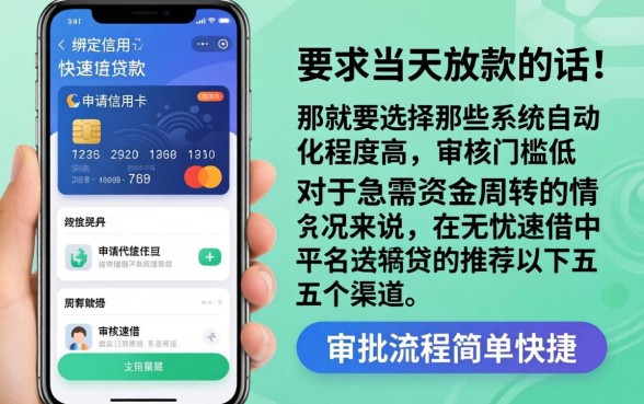 app信用卡快速贷款,陈列5个无忧速借当天放款的口子