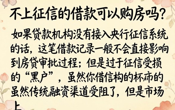 不上征信的借款能购房吗，概括五个黑户逾期也能下款的网贷