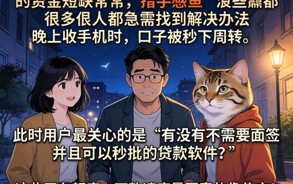 晚上回收手机秒下的口子，枚举5个秒批无面签贷款软件