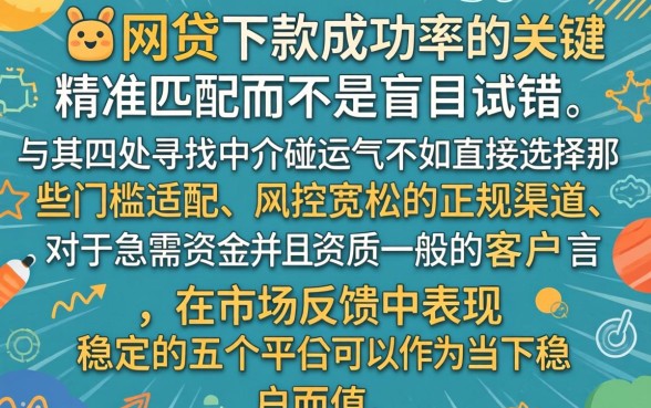 中介网贷下款成功率如何提高，诚意推荐5个必下的小额贷款口子