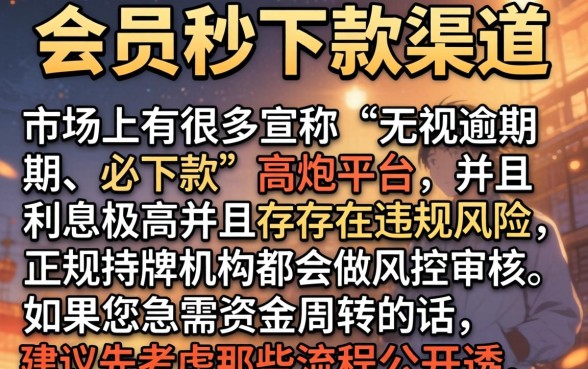 会员秒下款的口子吗，胪列5个高炮无视逾期能下的app
