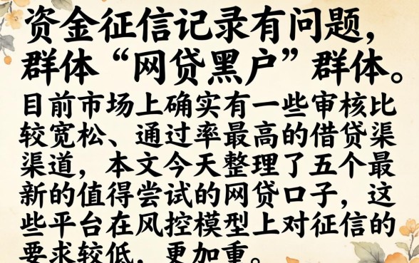 网贷黑户口子名称，鼎力推荐5个最新网贷口子今日整理这五个app