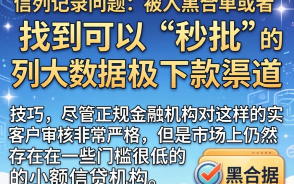 信用黑户的秒批贷款口子,细致阐述五个无视逾期大数据花户黑户平台
