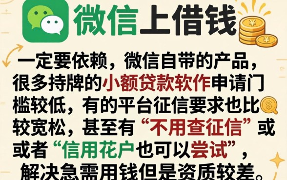 什么平台才能借到钱呢微信，详细阐述5个小额贷款不查征信的软件
