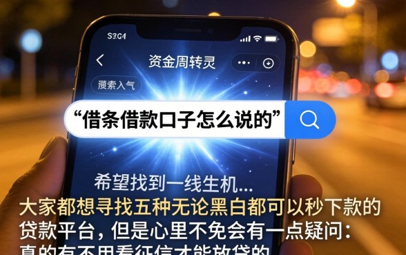 借条借款口子怎么说的，筛选五个无论黑白户秒下款的贷款平台