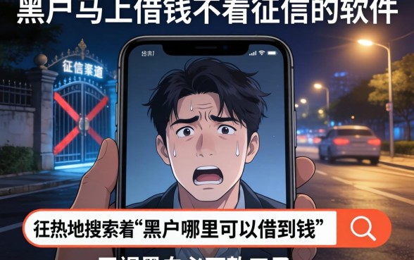 黑户马上借钱不看征信的软件，归集五个无视黑白100%秒下网贷app