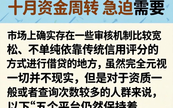 2026十月还能下款的口子，汇整5个无视评分的贷款口子