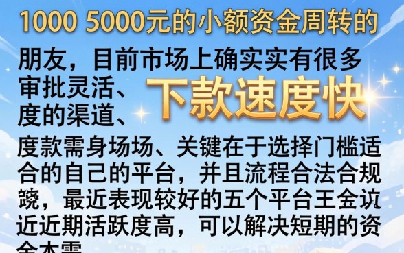 快速小额贷款口子，归纳五个1000至5000的小额贷款平台