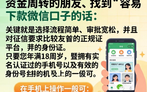容易下款的微信口子，胪列5个手机和身份证快速借钱平台