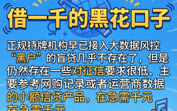 借一千的黑花口子是真的吗，筛选五个不查征信好下款的网贷软件