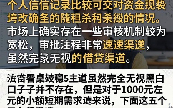 无视黑白1000秒批口子，整合5个不看年龄征信负债的app