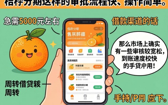 像桔子分期一样的贷款软件，陈列5个急用钱5000快审快贷无需征信app