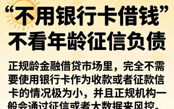 用什么软件借钱不用银行卡，详尽说明五个不看年龄征信负债的口子