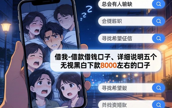 借我-借款借钱口子，详尽说明五个无视黑白下款8000左右的口子