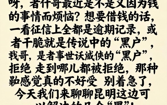 昆明黑户口子用身份证贷款,理出五个不用面签和芝麻分的贷款口子