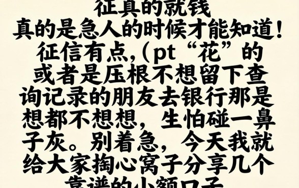 有哪些小额口子可以放心申请，揭秘5个真正不查征信的贷款平台