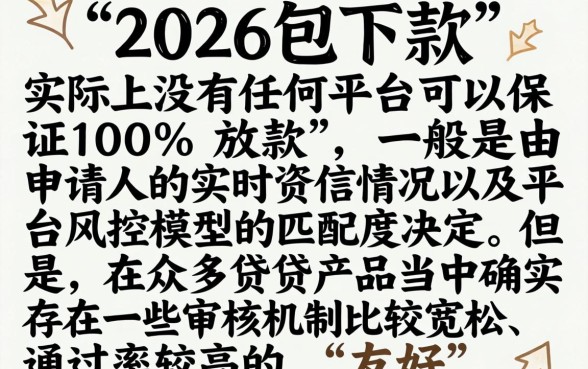 2026包下款的口子，汇总五个门槛低易下款软件