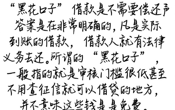 黑花口子借款需要还吗，热忱推荐5个高炮能下款的平台