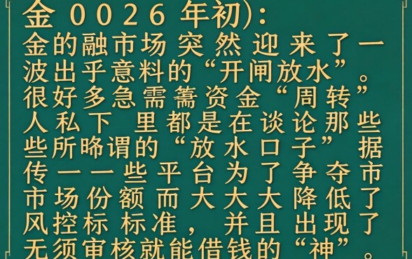 2026年初放水口子,深入剖析5个可以借钱不用审核的软件