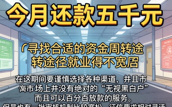 贷款一个月还5000，陈列五个无视黑白户下款的口子