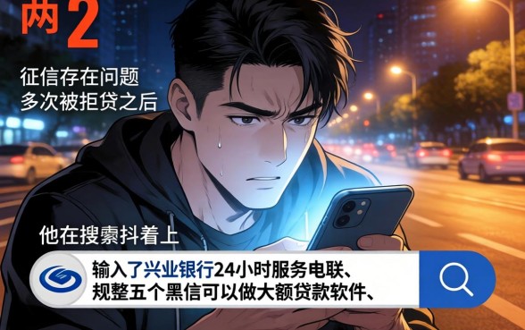 兴业银行24小时服务电联，规整五个黑户可以做大额贷款软件