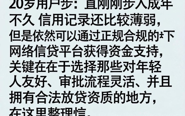 年满20岁可以贷款的平台，整理五个秒批通过的网贷平台