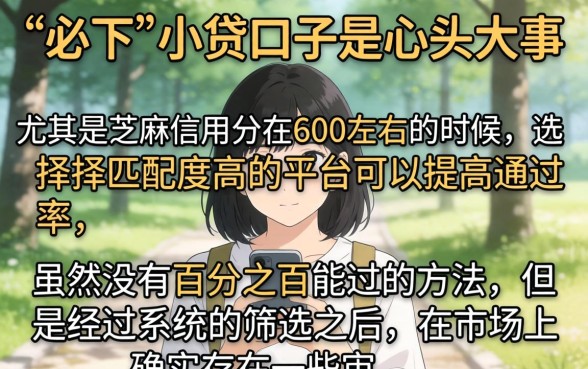 小贷必下的口子汇总，规整五个芝麻信用600贷款平台