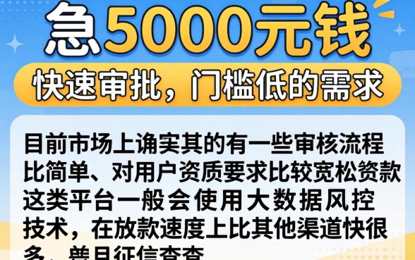 门槛低好借钱有哪些平台呢，胪列5个急用钱5000快审快贷无需征信软件