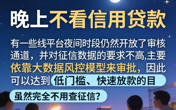 晚上不看信用贷款的平台，深入剖析五个低门槛不查征信的口子