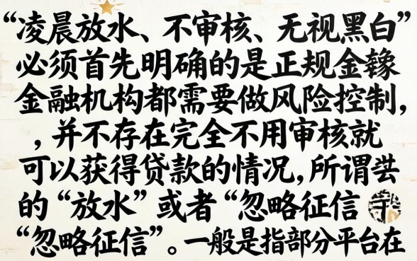 凌晨放水的口子不审核，整合5个无视黑白无视征信申请就下款的口子