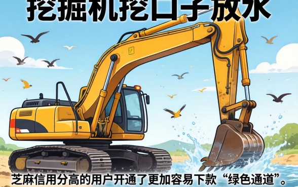 实拍挖掘机挖口子放水,详细阐述五个芝麻借款实时到账速借软件