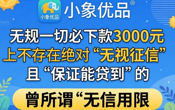 类似小象优品一样的贷款软件，条列五个3000元无视一切必下款的口子