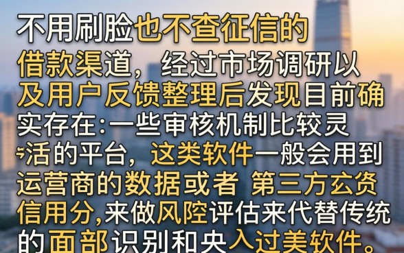 不用刷脸的贷款口子，理出5个不查征信好下款的网贷软件