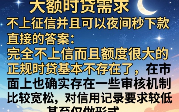 有不上征信的大额网贷吗，概括5个夜间秒下款的14天口子