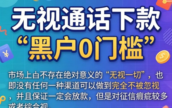 无视通话下款的口子，整合5个黑户0门槛贷款app