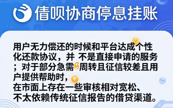 借呗协商停息挂账流程,概览五个可以不看征信就能下款的app