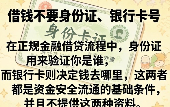 借钱不要身份证和银行卡号,遴选五个手机和身份证快速借钱口子