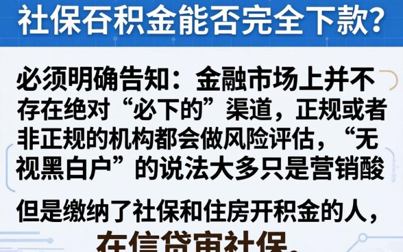 只有社保公积金必下的口子，整理五个无视黑白户秒下款口子平台