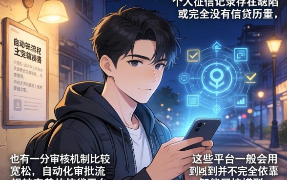 夜间双黑能下款的口子，枚举五个轻松借款无征信记录的口子