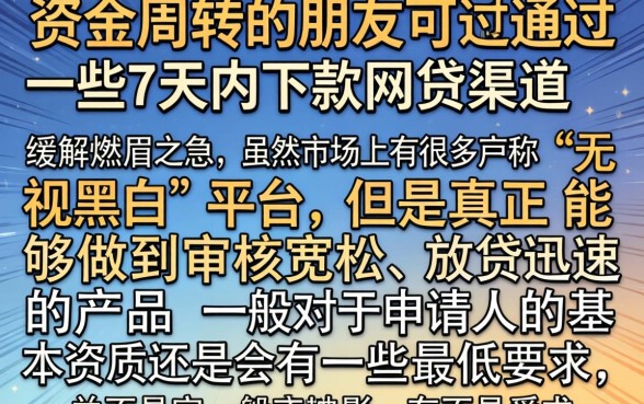 7天下款的网贷口子,陈列五个无视黑白的网贷平台