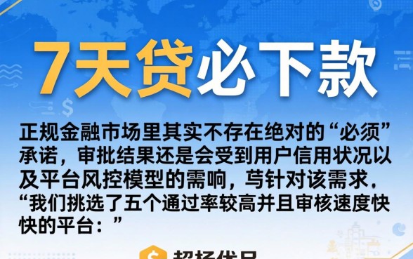 7天贷必下款的口子，归集五个极速审核的网贷app